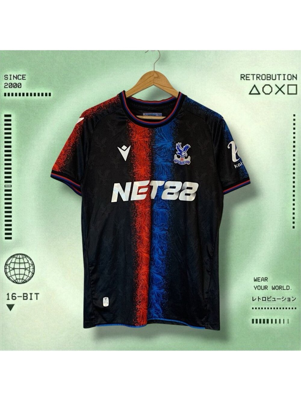 Crystal Palace F.C. Macron Soccer Jersey Black Size S